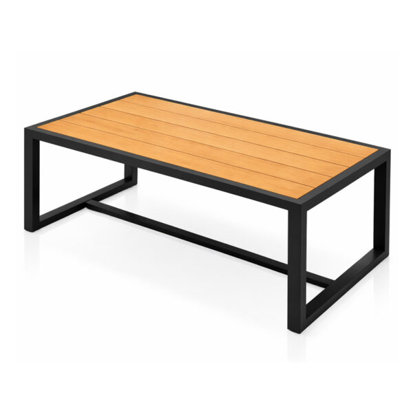 Designový hliníkový konferenční stolek s kamennou nebo dřevěnou deskou